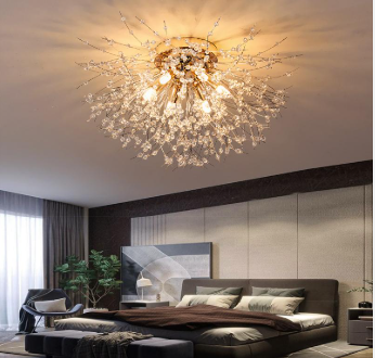 Современные люстры и светильники в интерьере жилого пространства.